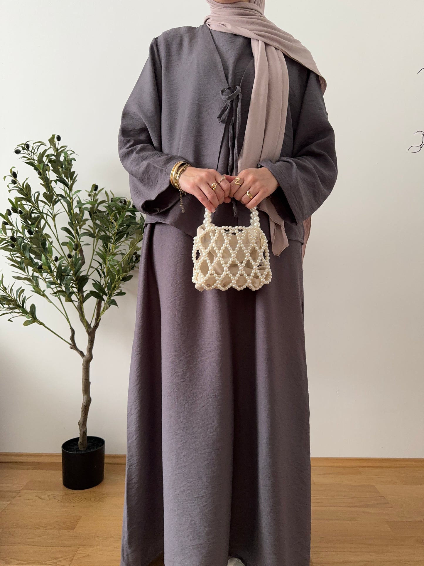 Amal Zweiteiler Kleid grau