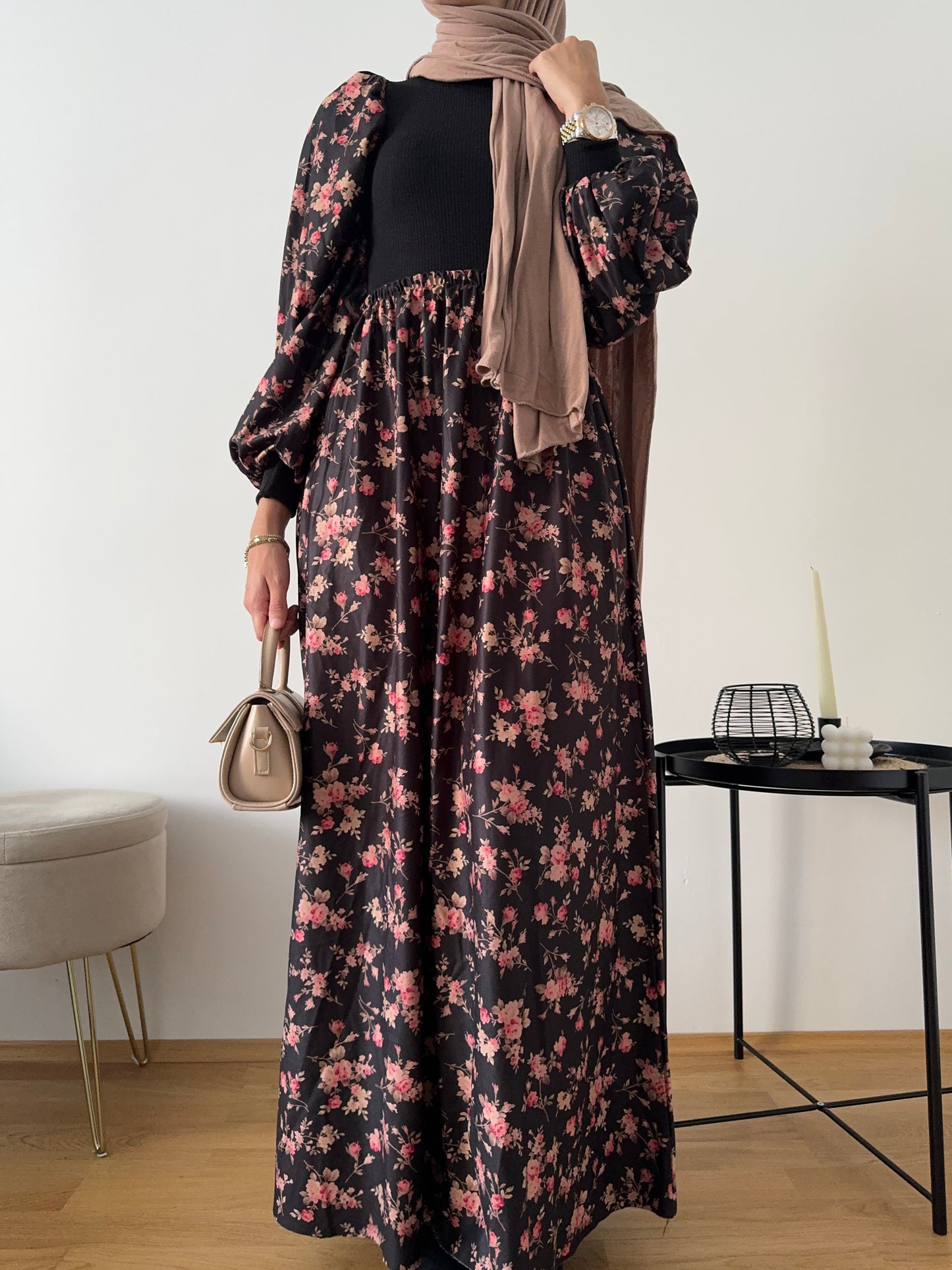 Kleid mit Strick schwarz
