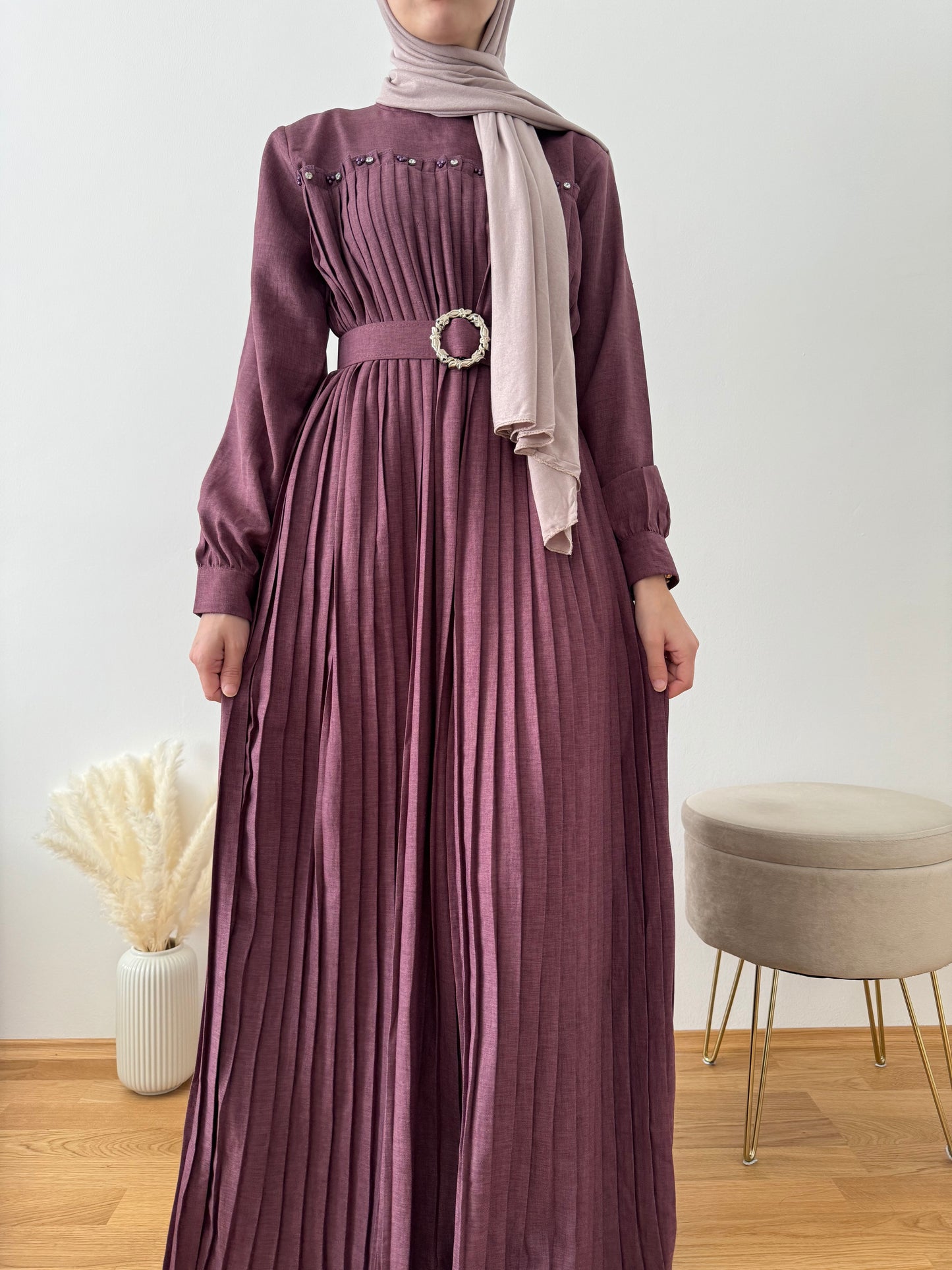 Plissiertes Kleid lila