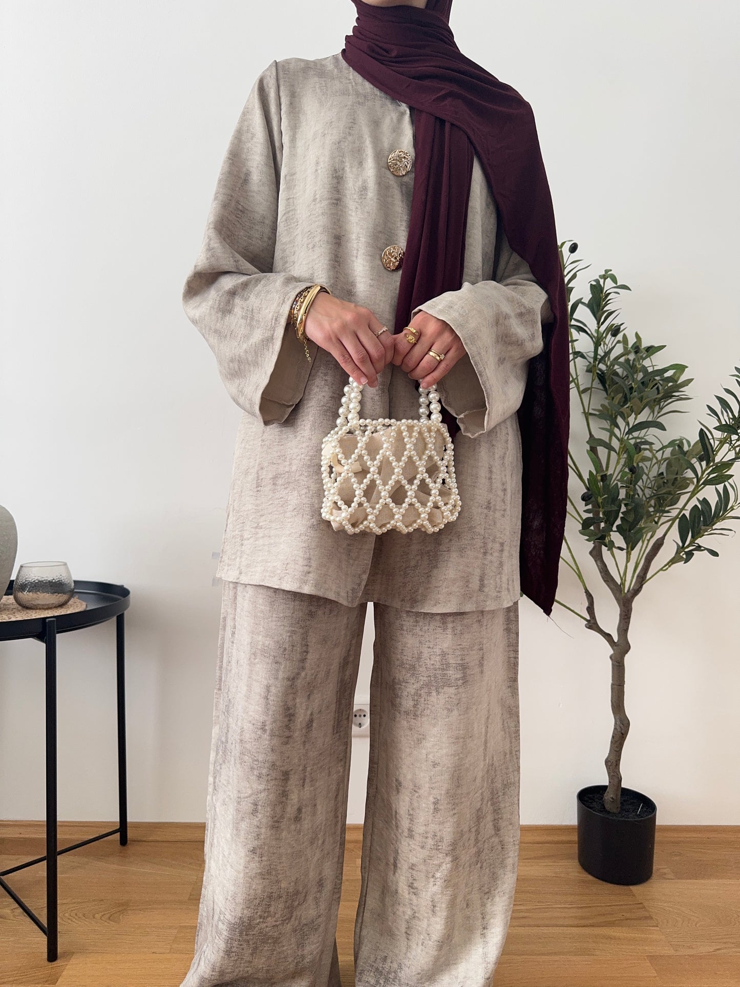 Hafsa Zweiteiler beige