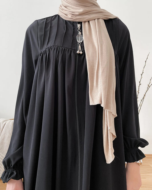 Schwarze Ferace Kleid Übergröße