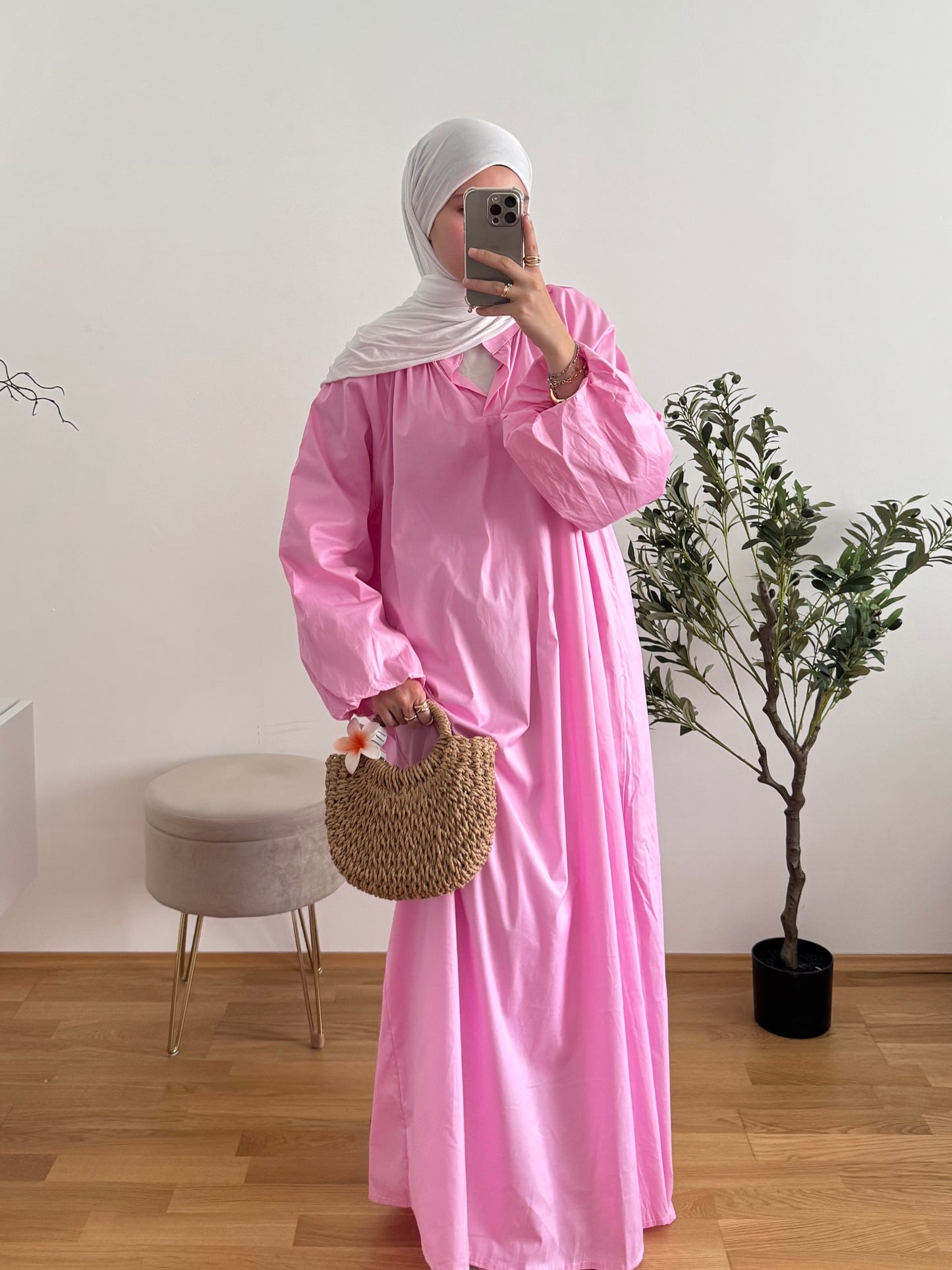Latifa Baumwoll-Kleid pink