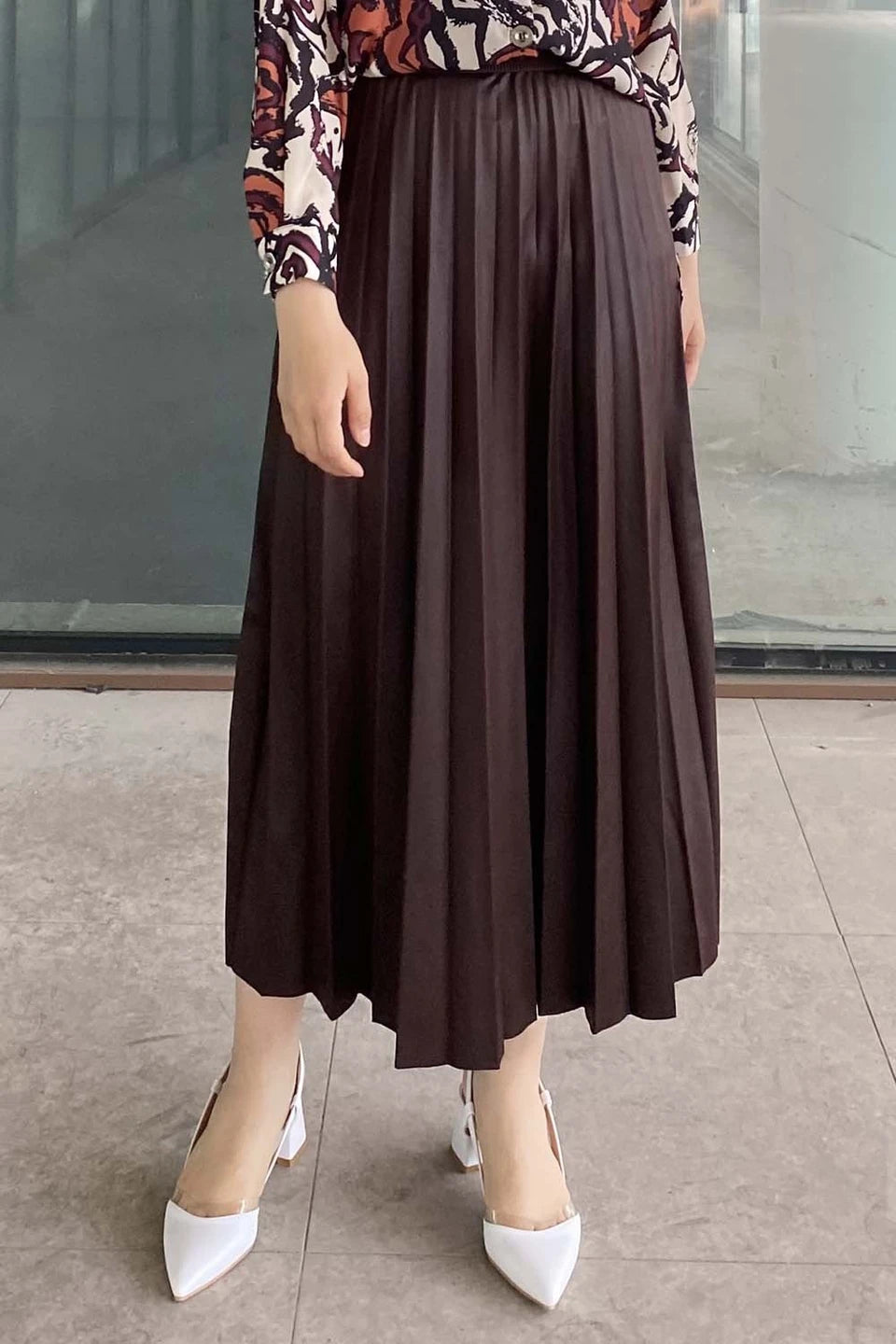 Rock aus Lederoptik Dunkelbraun