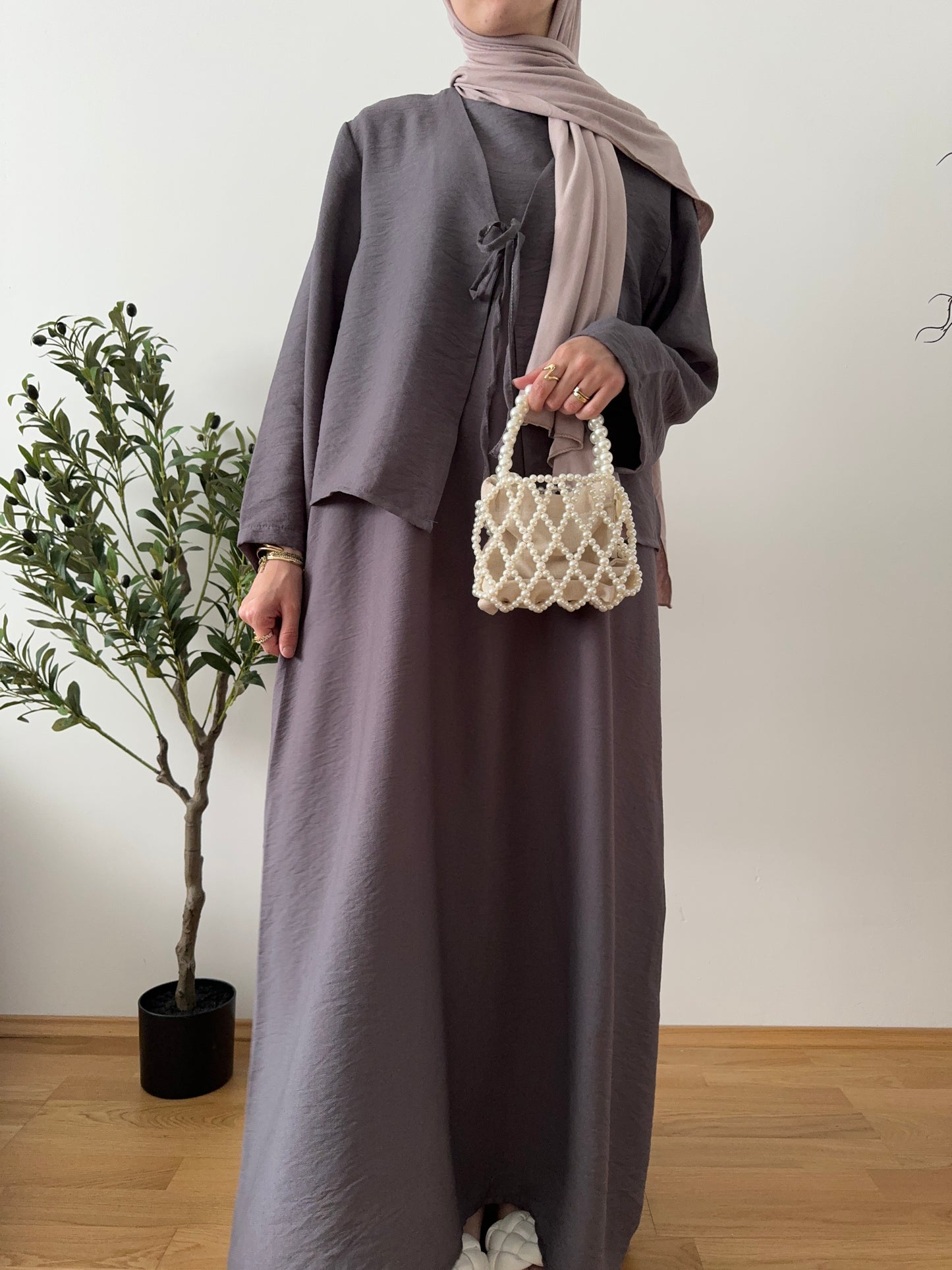 Amal Zweiteiler Kleid grau