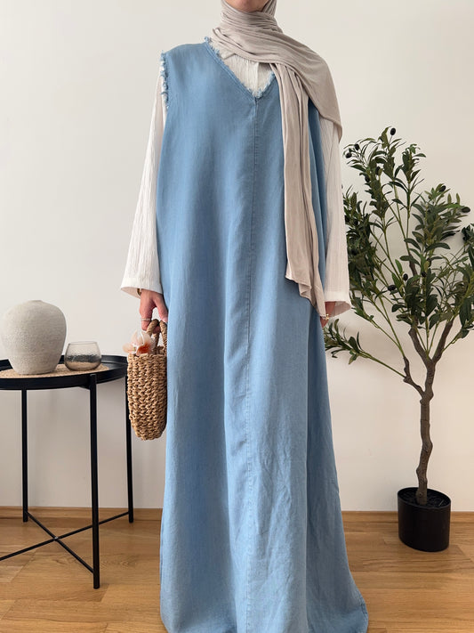 Denim Kleid 2-teilig hell