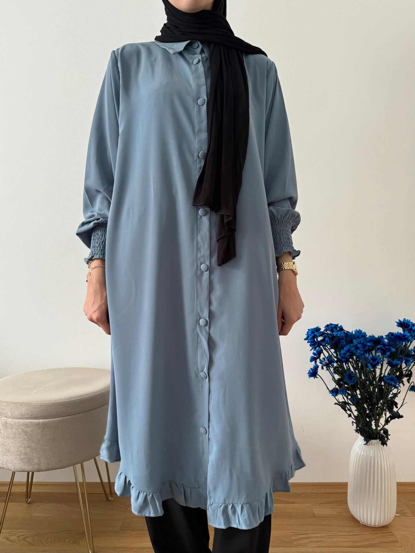 Zweiteiler Medina Seide blau