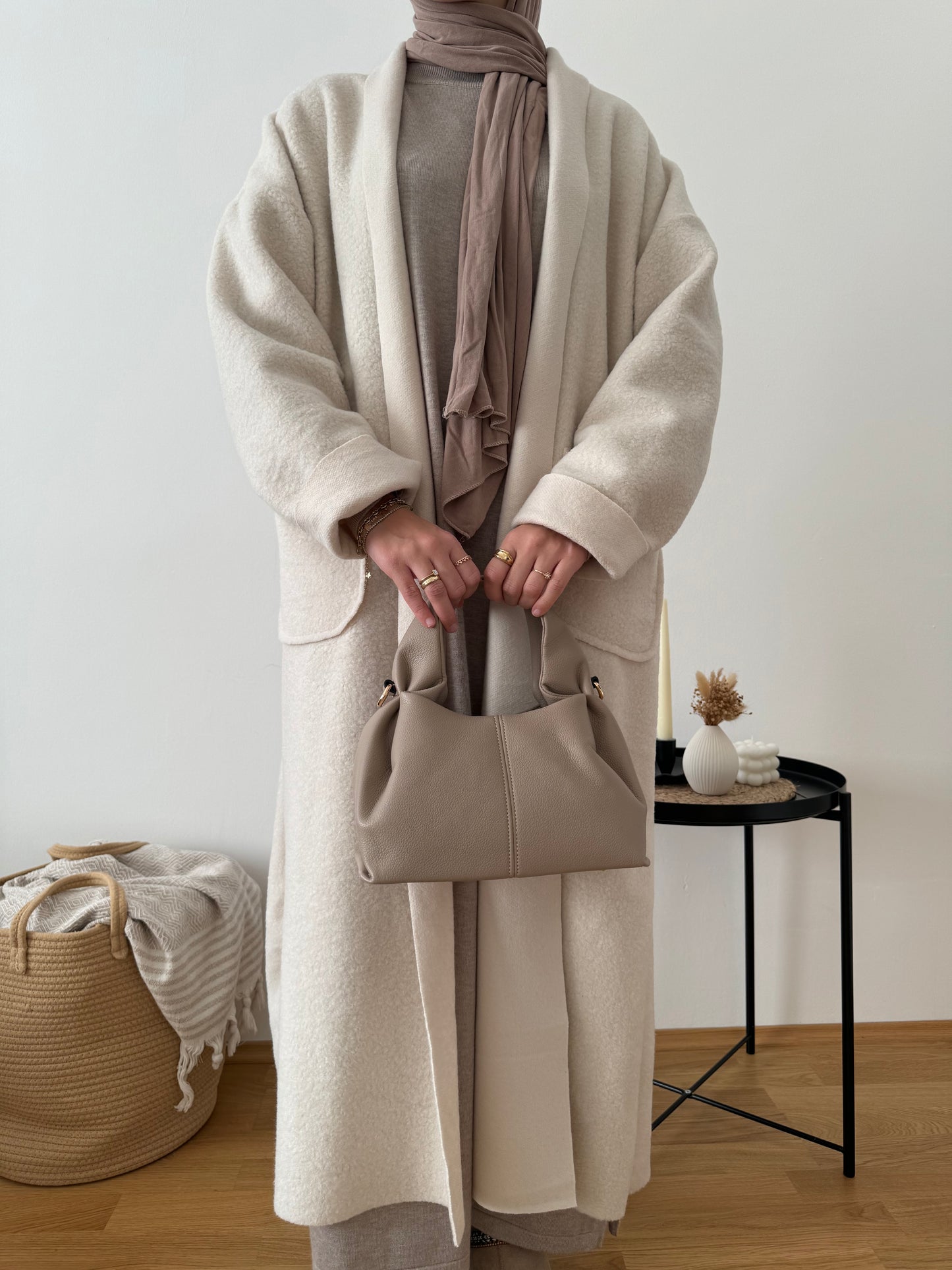 Liya Oversized Teddy Mantel creme