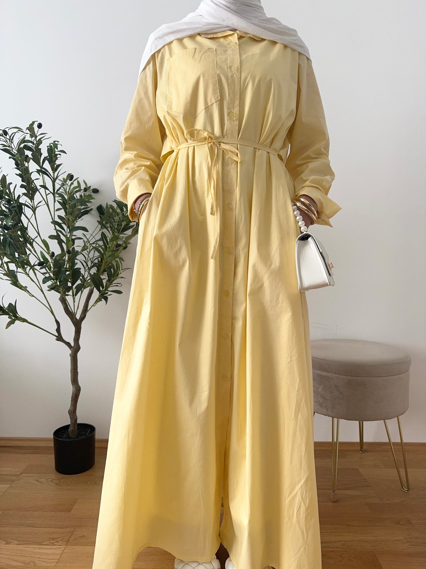 Luna Hemdkleid gelb
