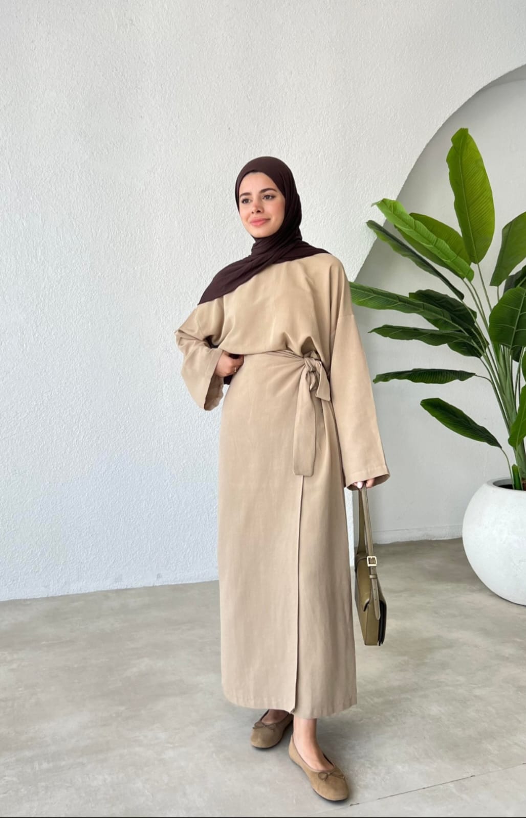 Zweiteiler mit Rock beige
