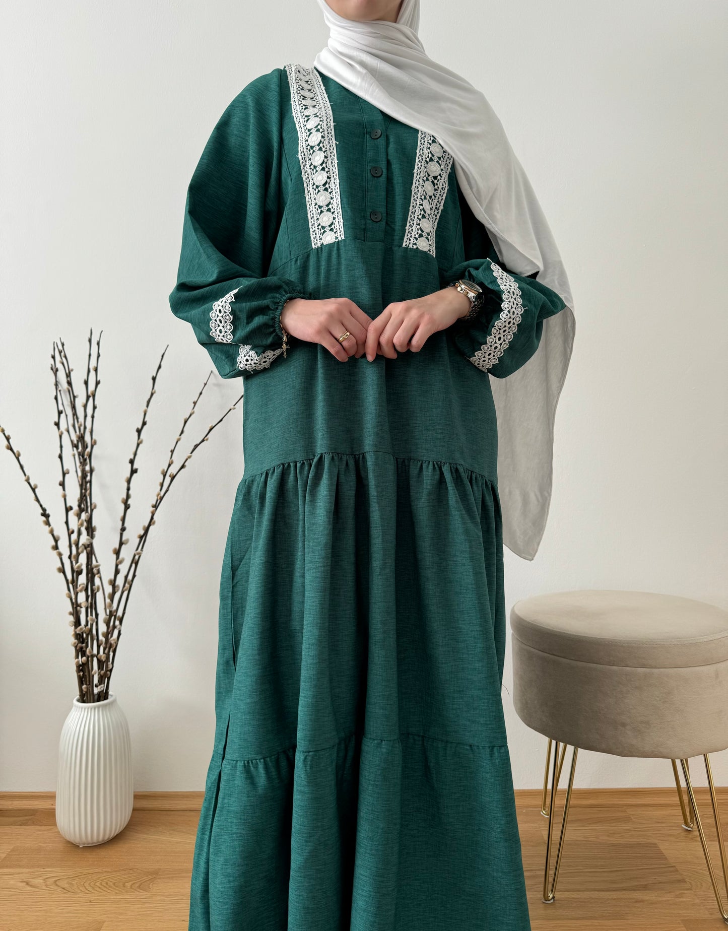 Leinen Kleid grün