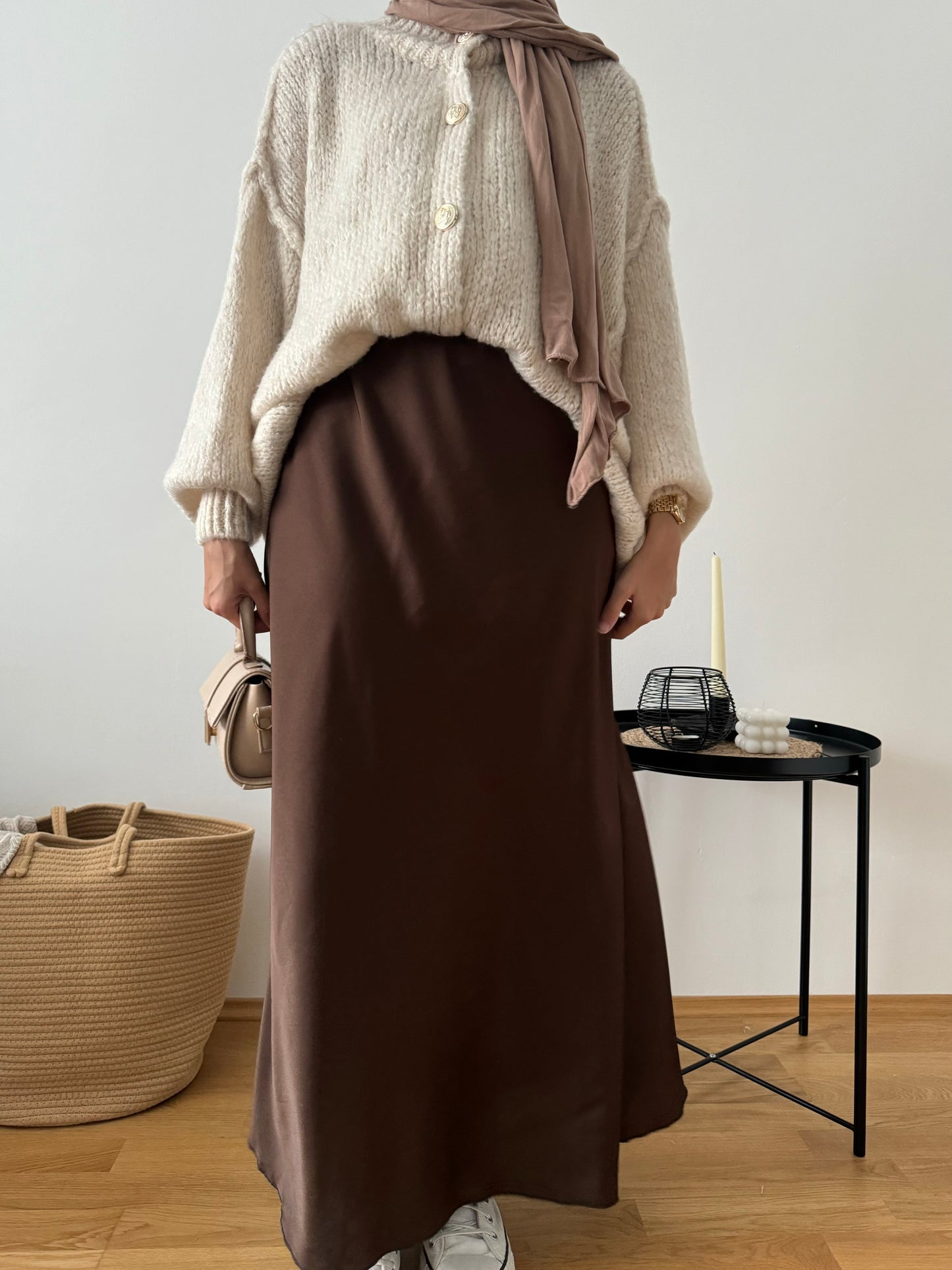 Huda Satin Rock braun