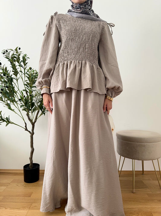 Derya Zweiteiler taupe