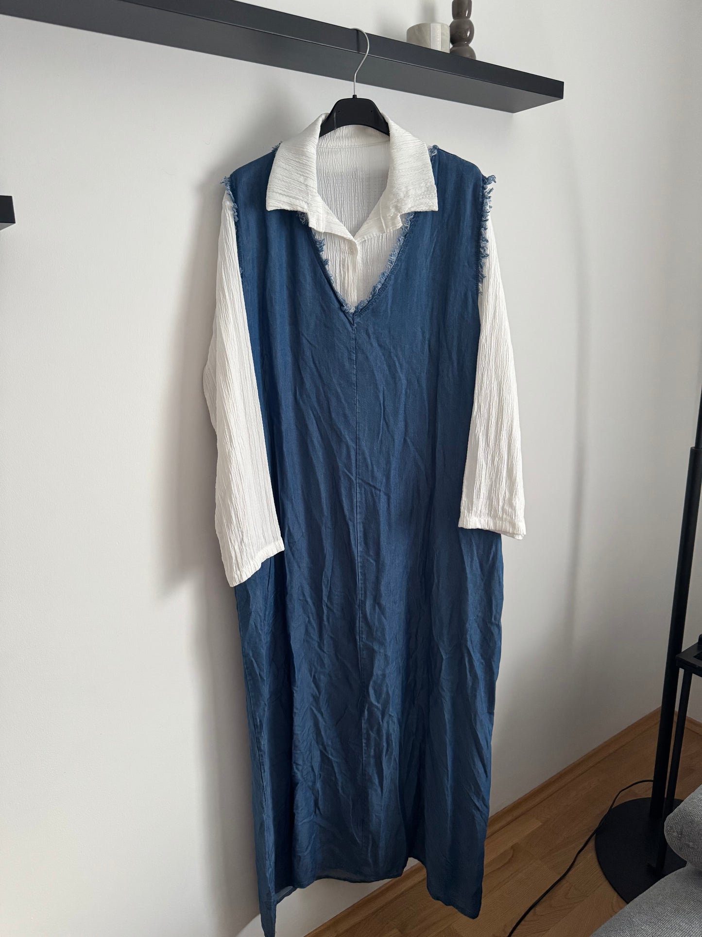 Denim Kleid 2-teilig dunkel