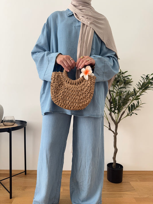 Denim Zweiteiler hell