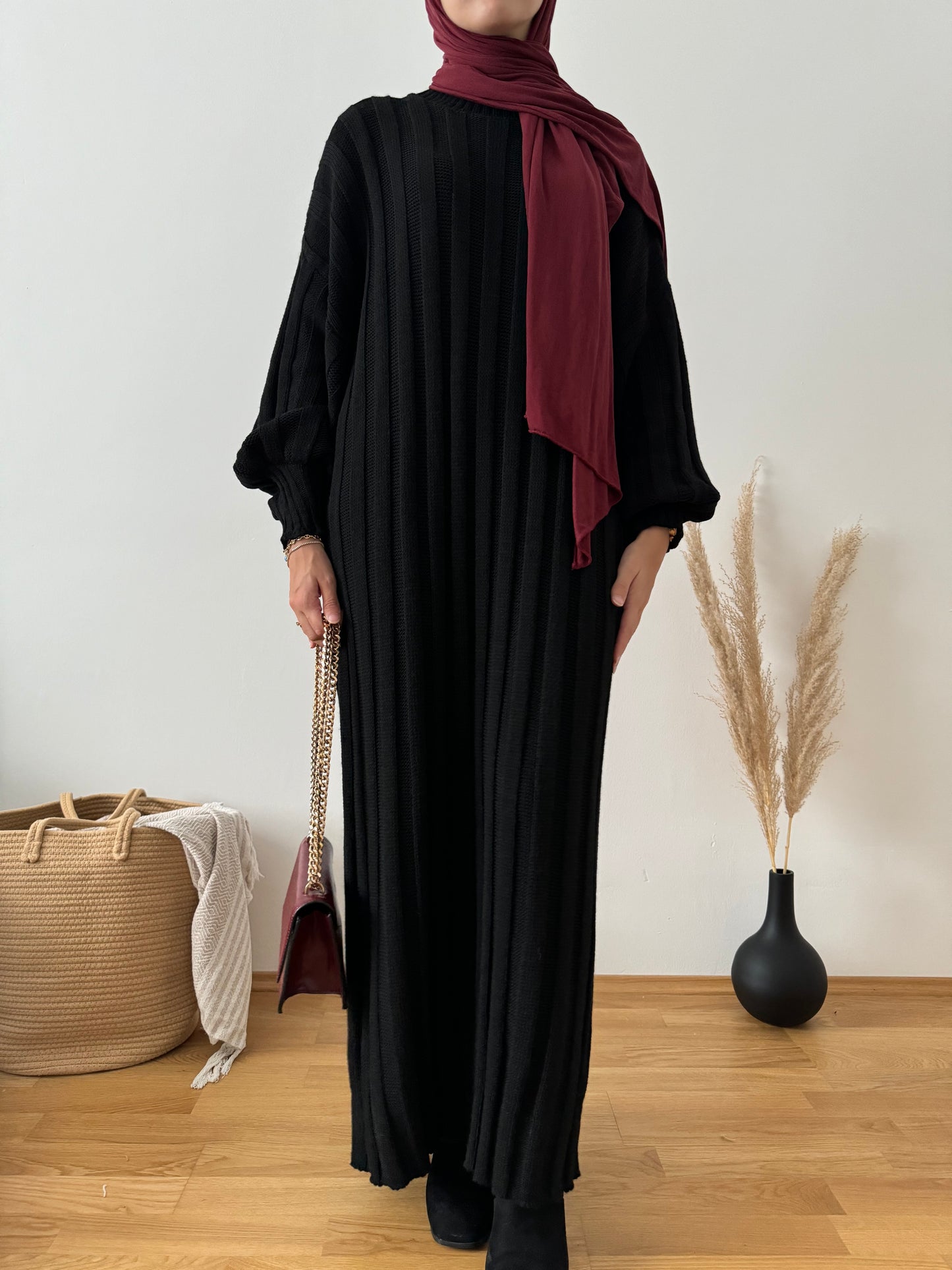 Selina Strick Kleid schwarz