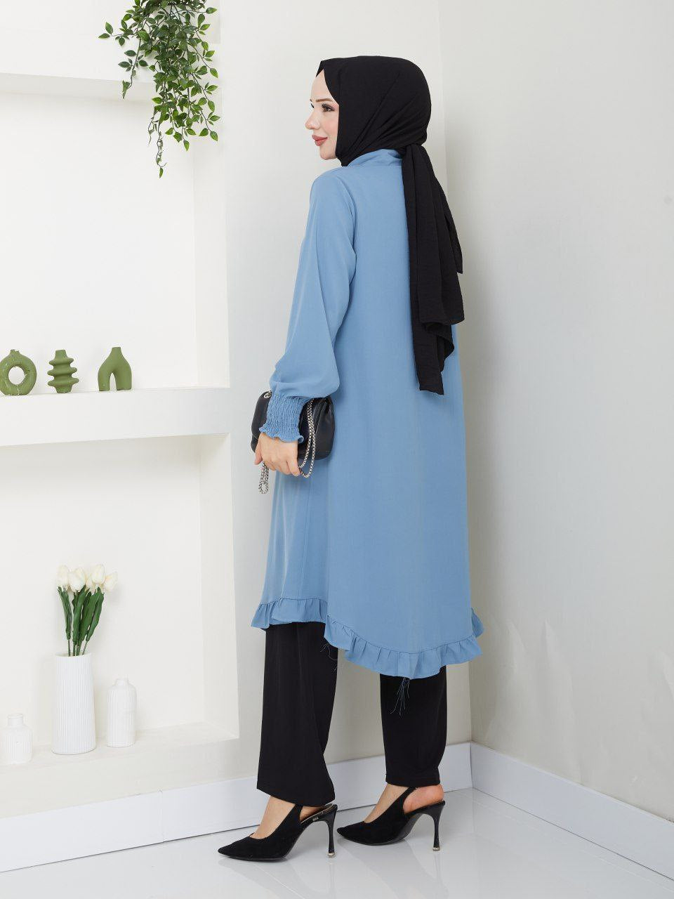 Zweiteiler Medina Seide blau