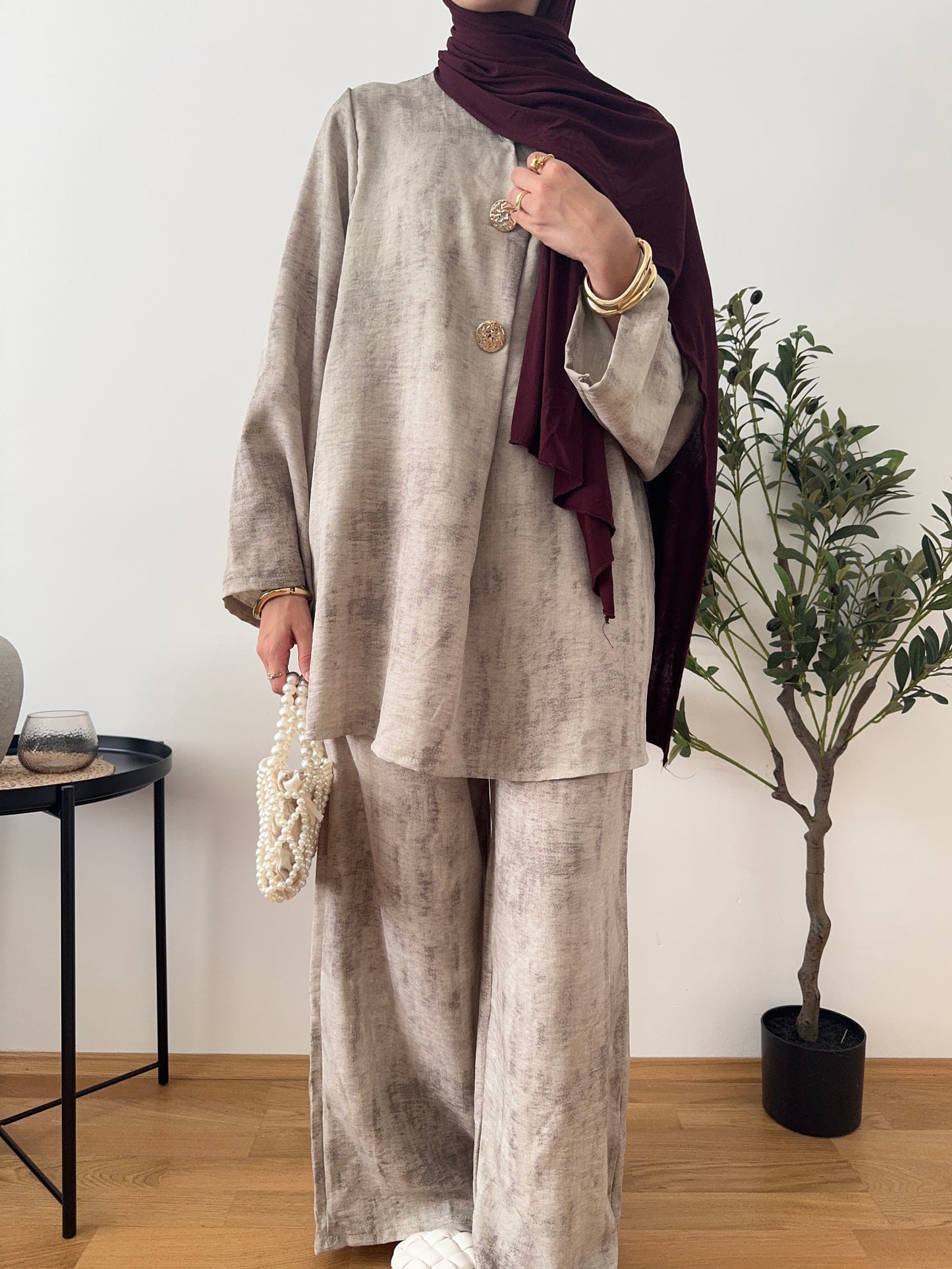 Hafsa Zweiteiler beige
