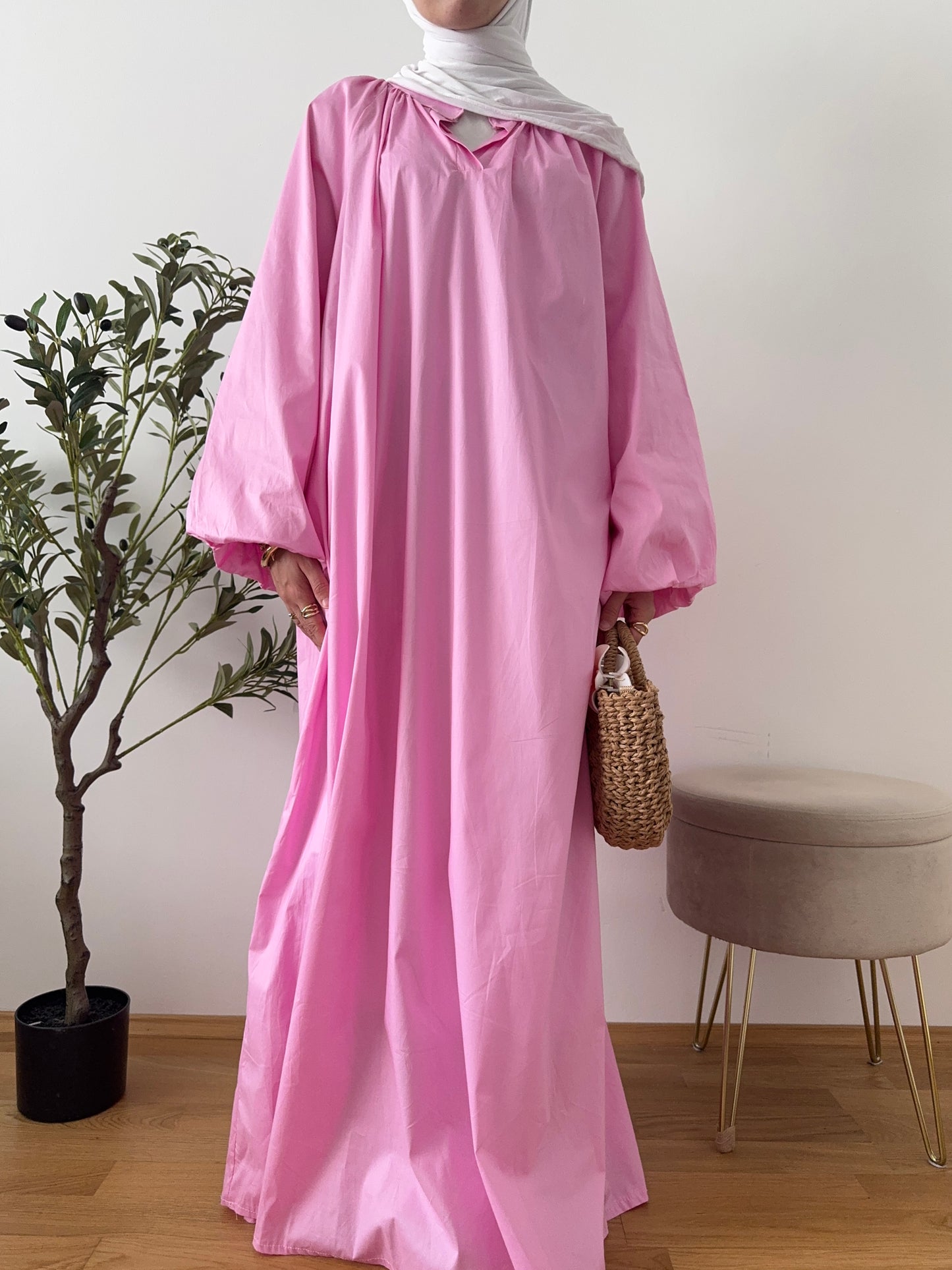Latifa Baumwoll-Kleid pink