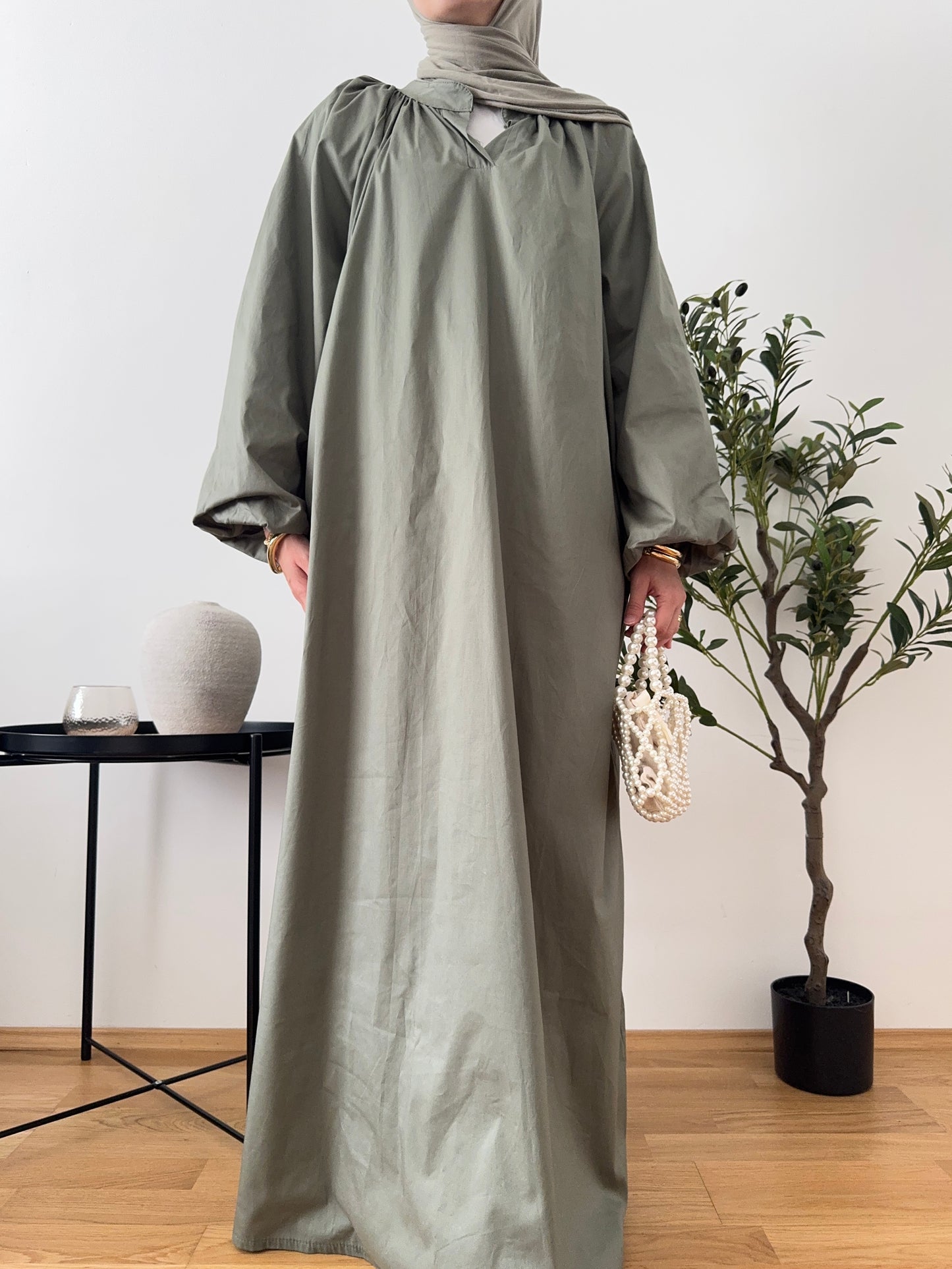 Latifa Baumwoll-Kleid khaki