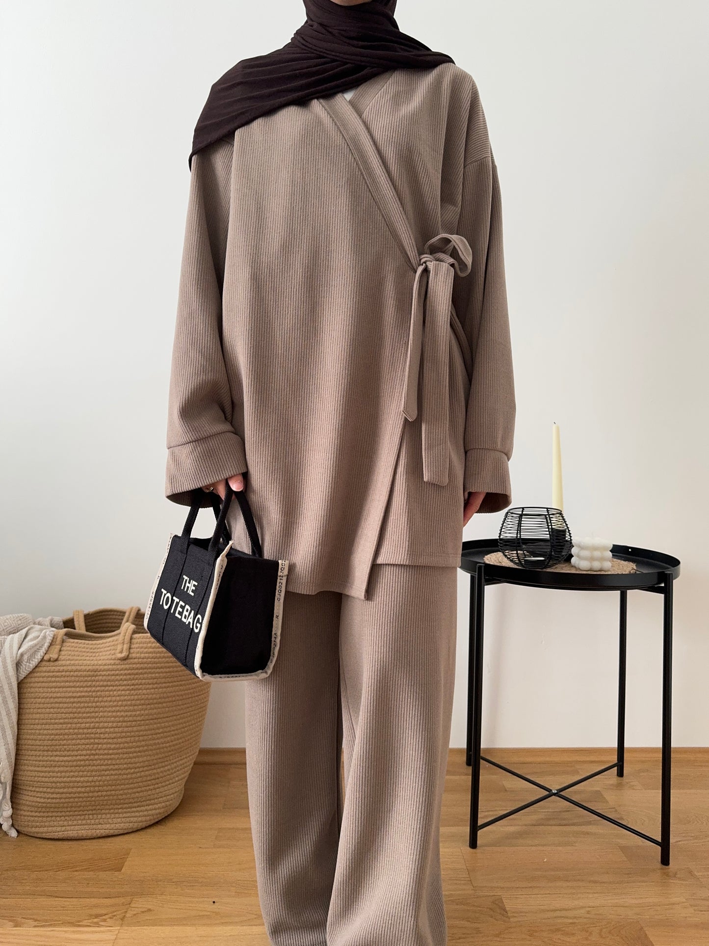 Iman Cord Zweiteiler taupe