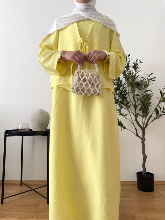 Amal Zweiteiler Kleid gelb