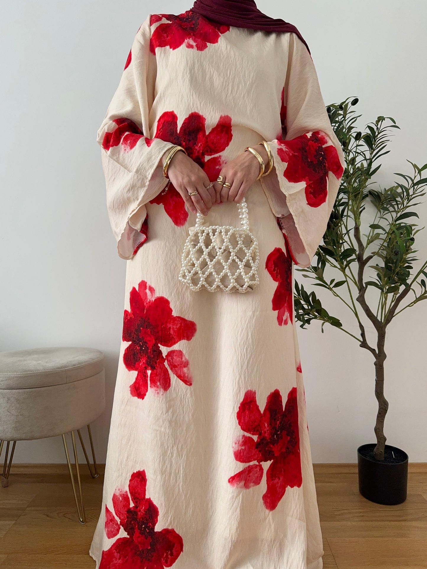 Alara Kleid beige-rot