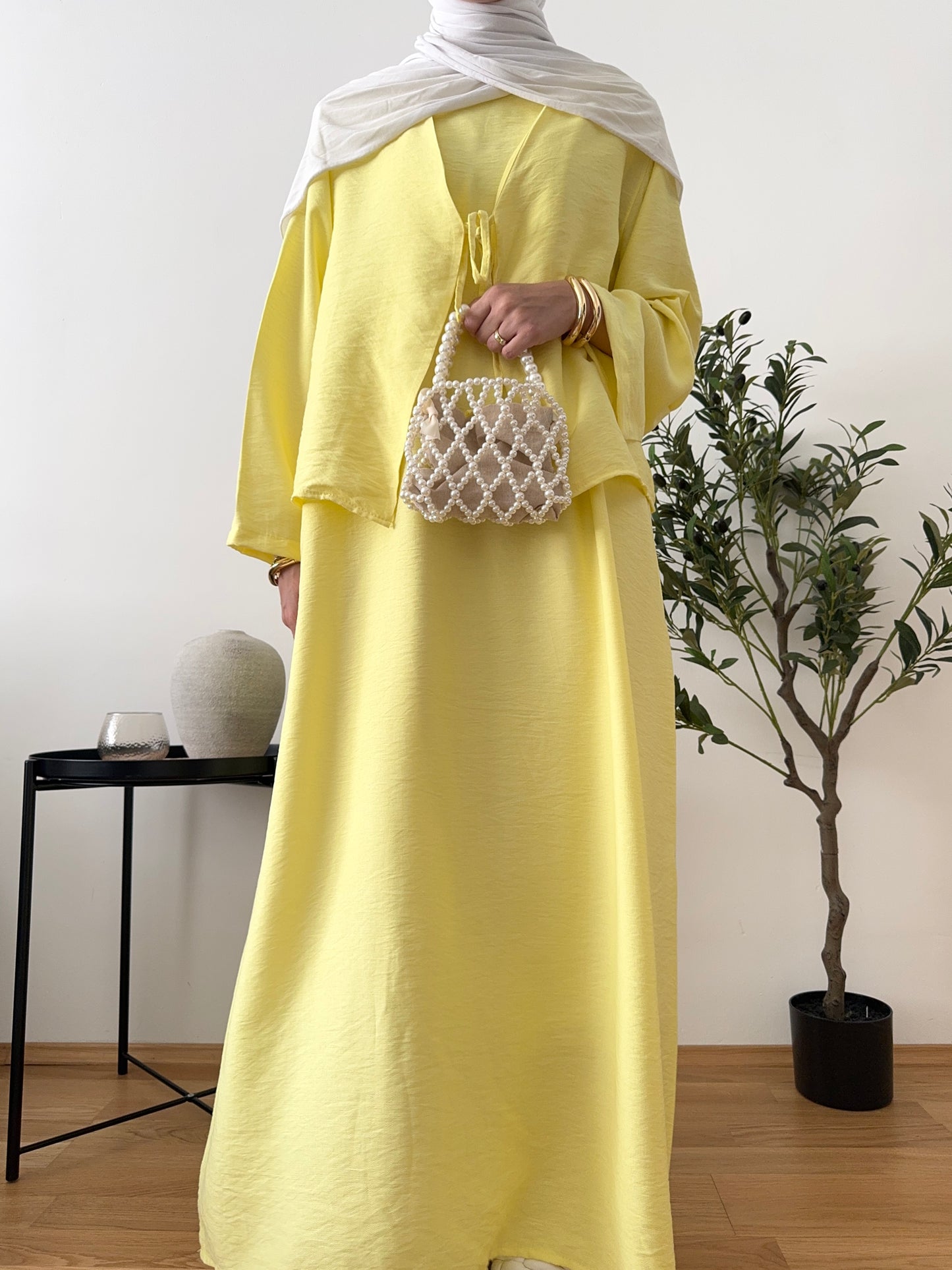 Amal Zweiteiler Kleid gelb