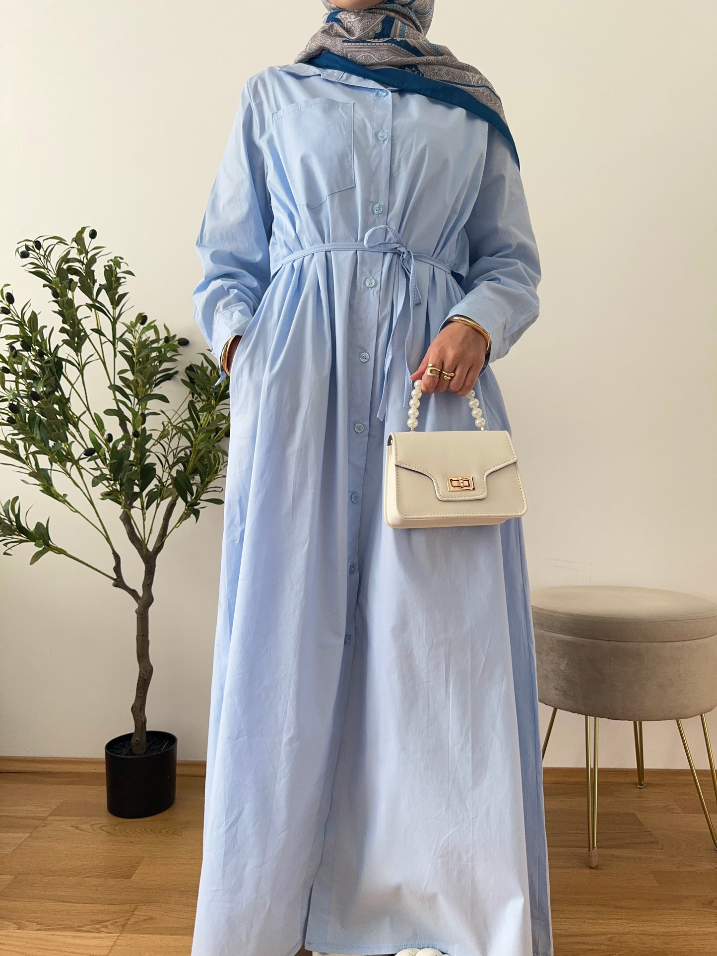 Luna Hemdkleid blau