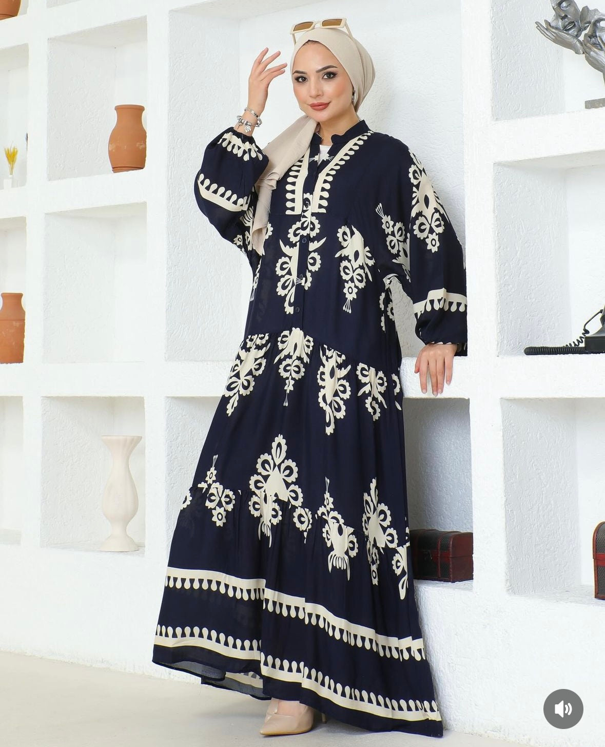 Boho Kleid schwarz-creme