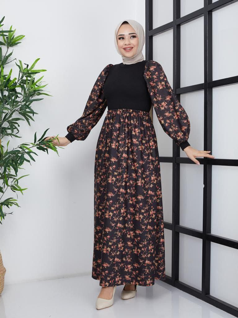 Kleid mit Strick schwarz