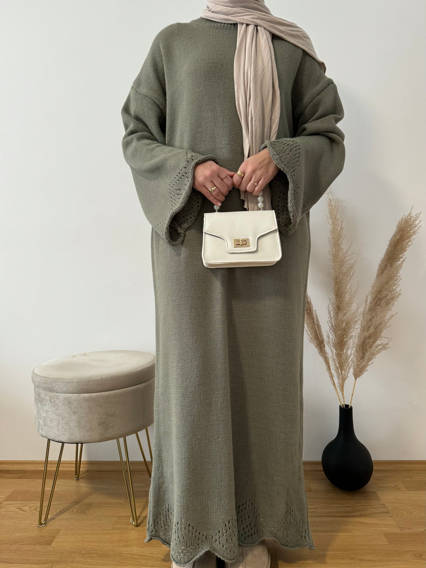 Meryem Strick Kleid khaki