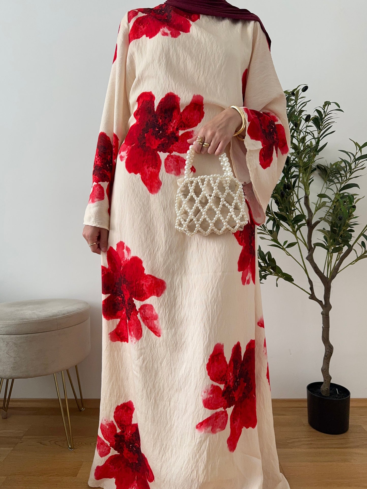 Alara Kleid beige-rot