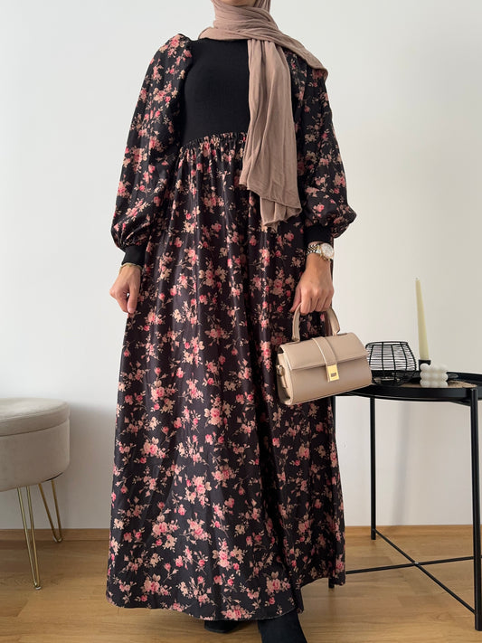 Kleid mit Strick schwarz