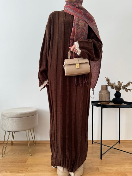 Dalia Strick Kleid braun