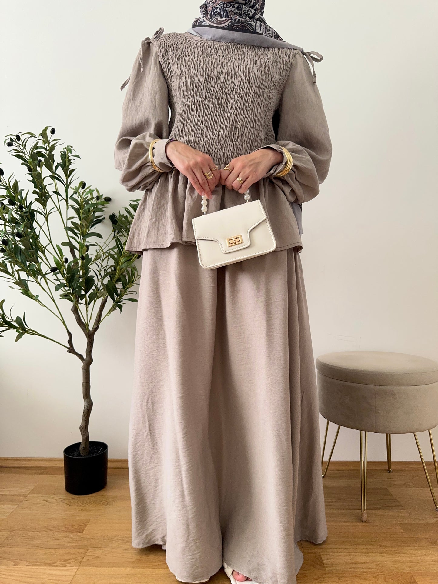 Derya Zweiteiler taupe