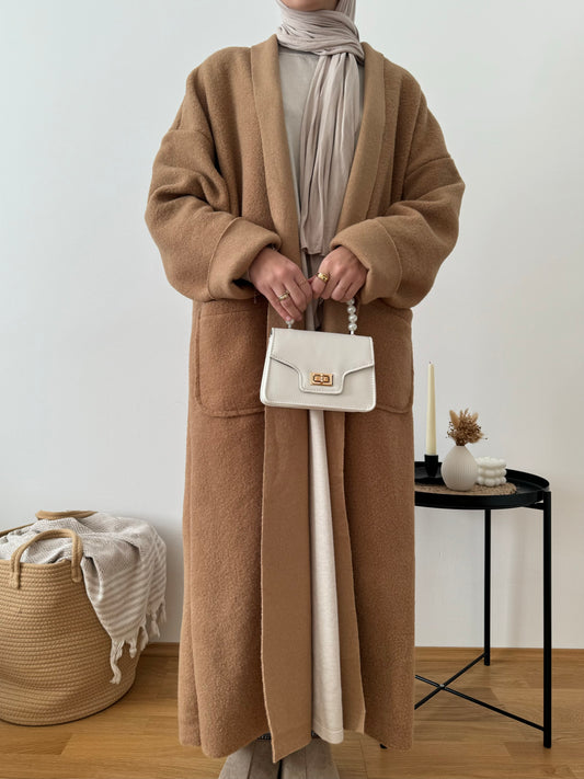 Liya Oversized Teddy Mantel camel