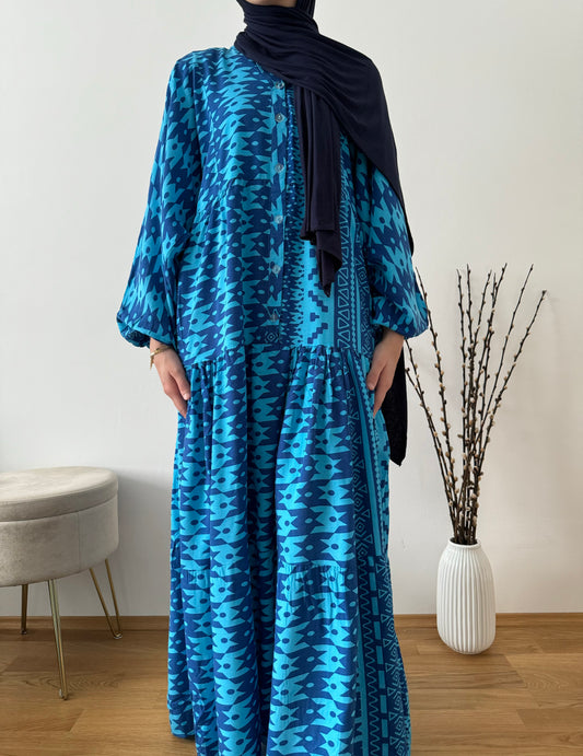 Boho Kleid blau