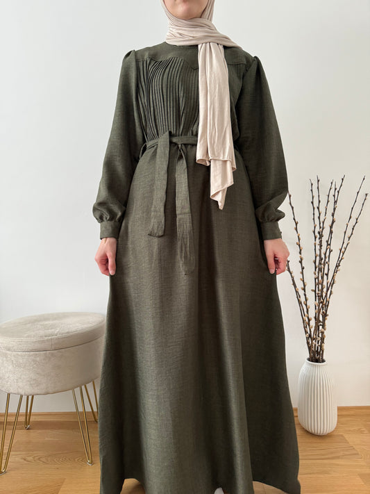 Leinen Kleid khaki