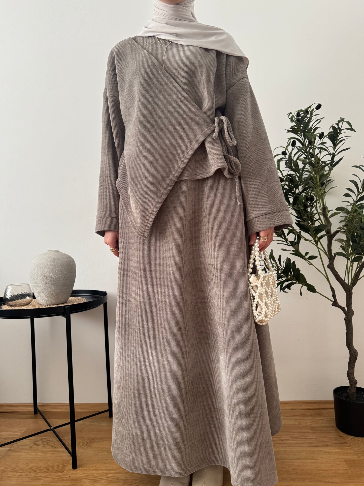 Safiya Zweiteiler taupe