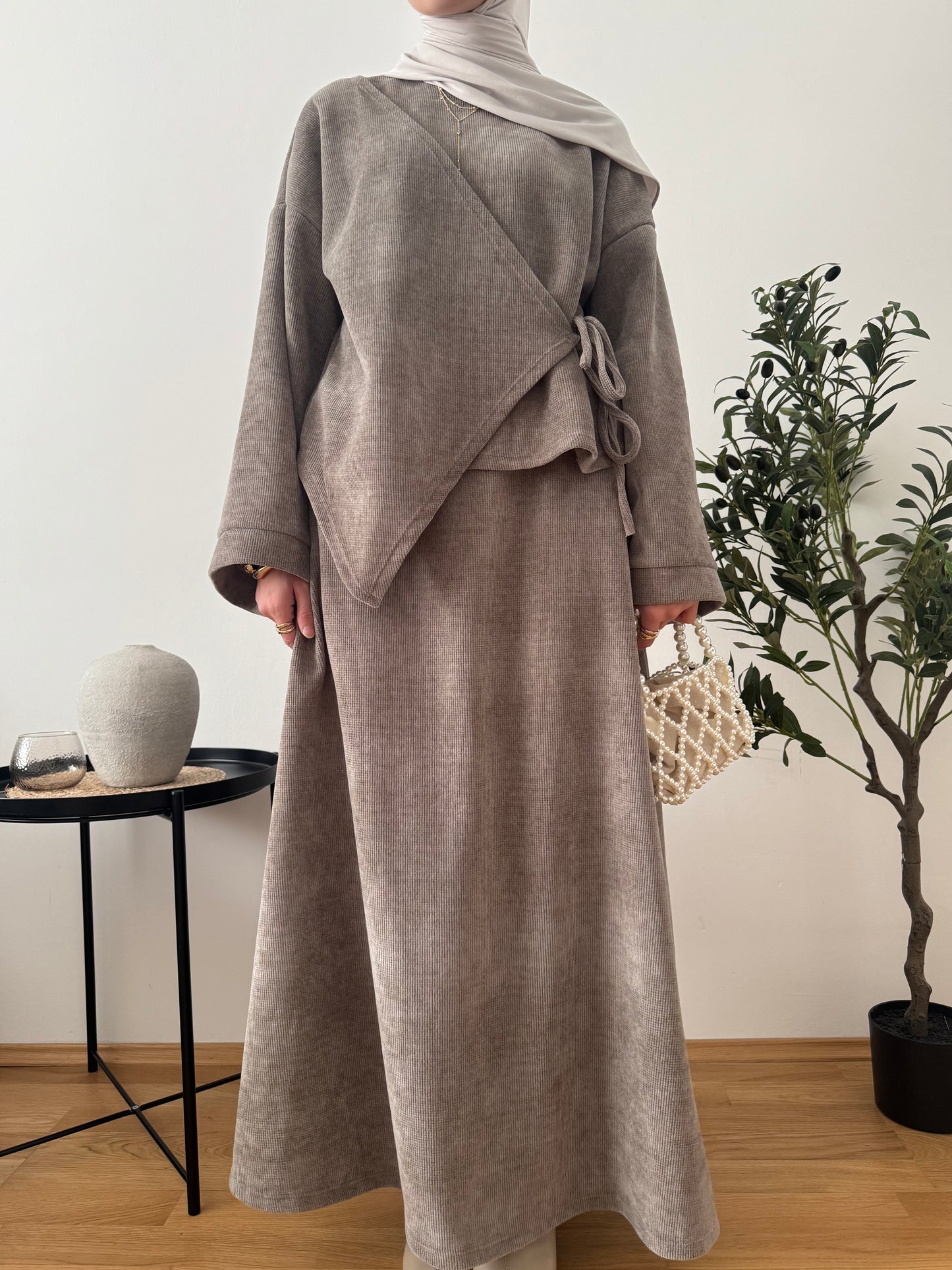 Safiya Zweiteiler taupe