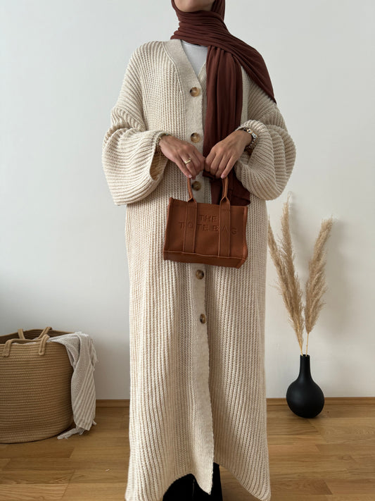 Mina Strick Cardigan creme