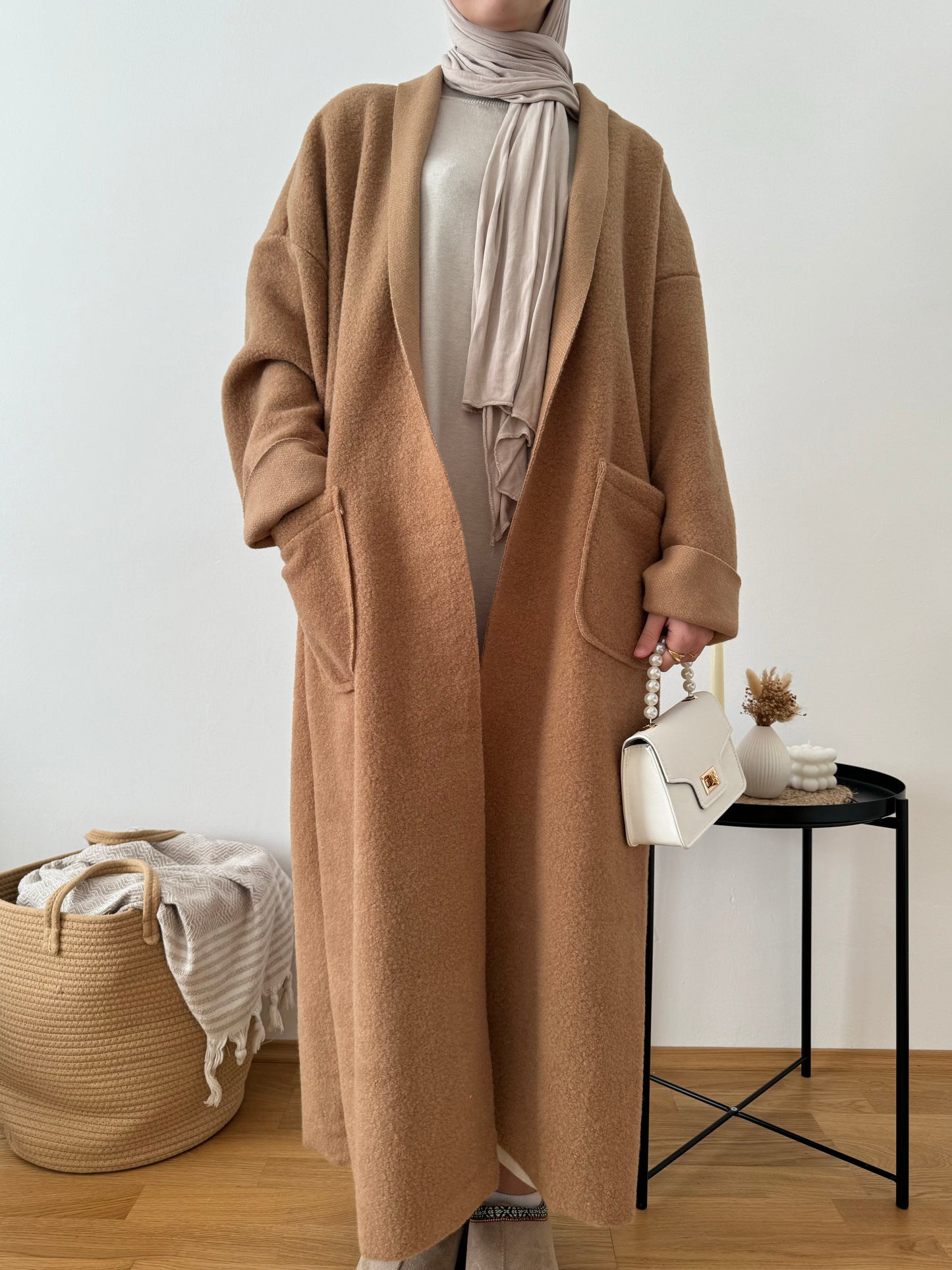 Liya Oversized Teddy Mantel camel