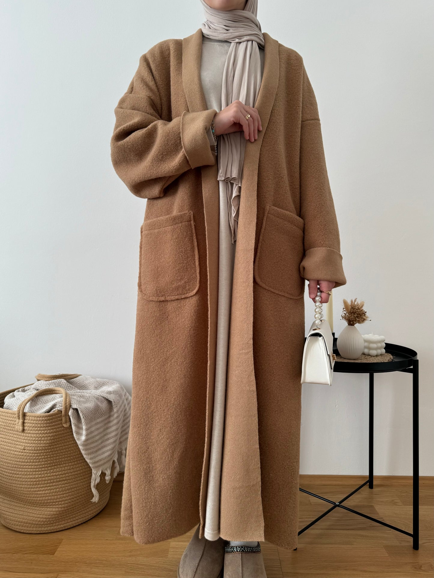 Liya Oversized Teddy Mantel camel