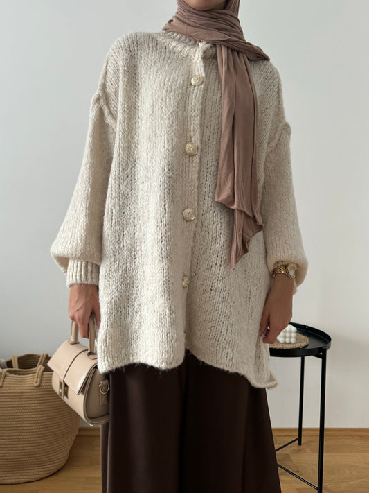 Talia kurzer Woll Cardigan creme