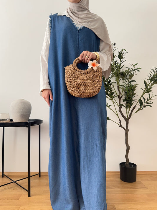 Denim Kleid 2-teilig dunkel