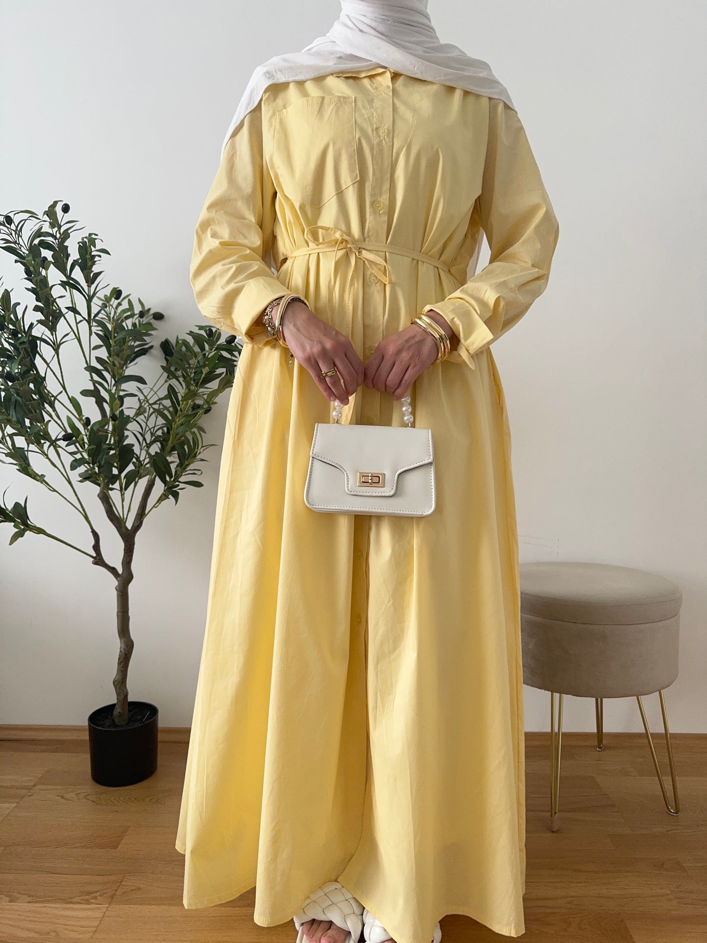 Luna Hemdkleid gelb