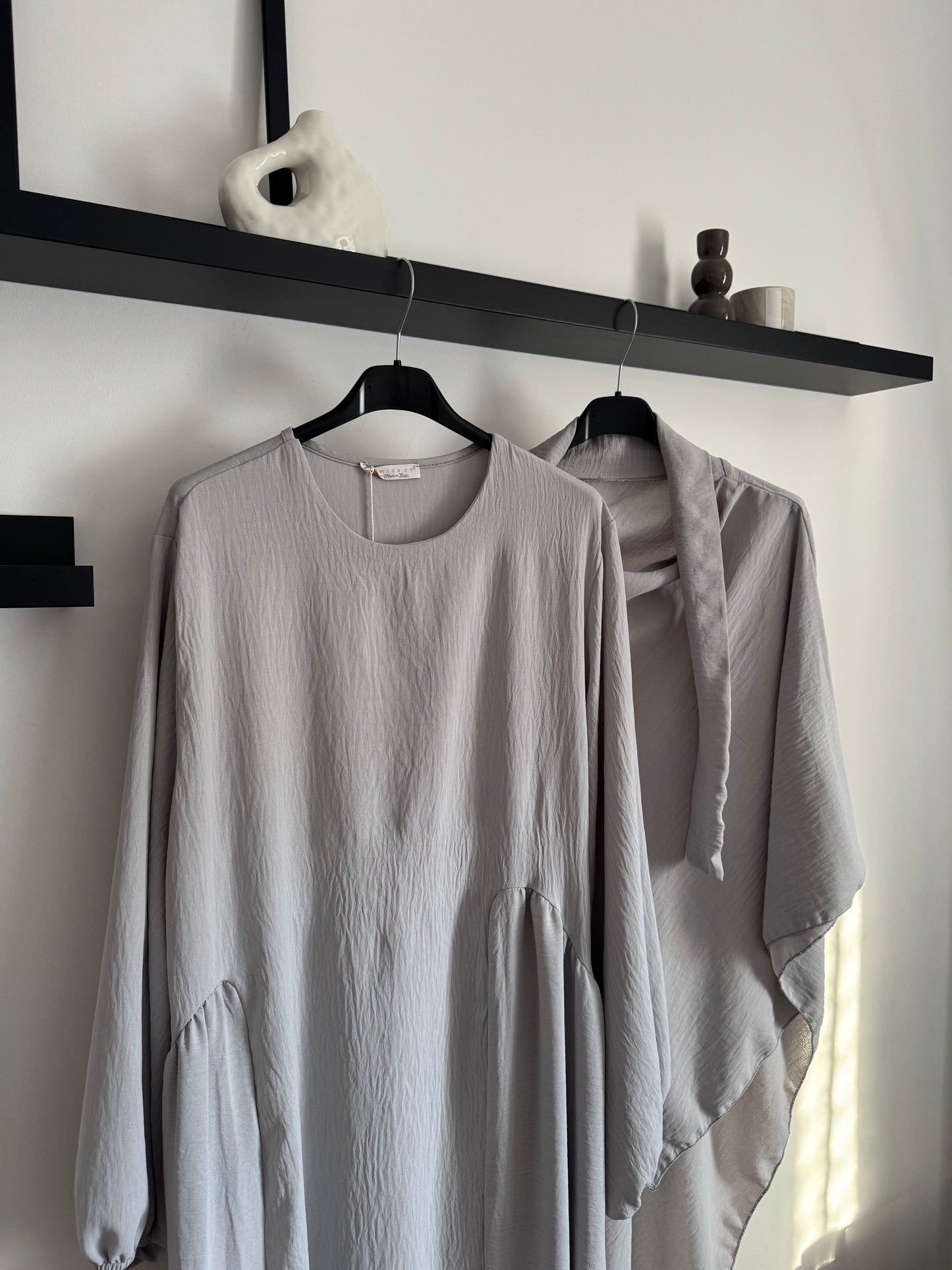 Abaya Set Medina hellgrau