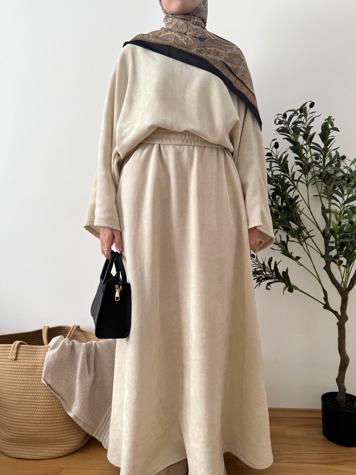 Aliya Cord Zweiteiler creme