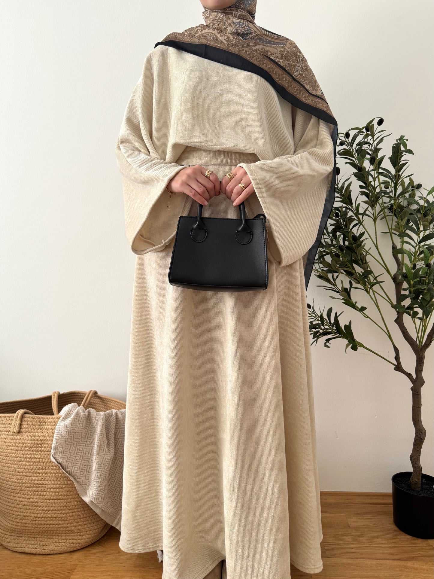 Aliya Cord Zweiteiler creme