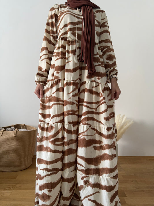 Kleid mit Streifen braun